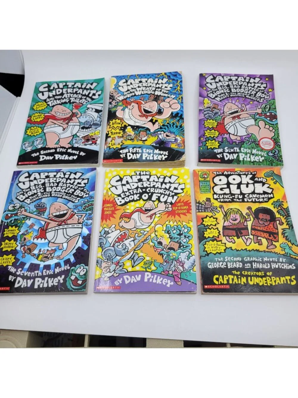 CAPTAIN UNDERPANTS Lot of 6 Chapter Books by Dav Pilkey - BK315